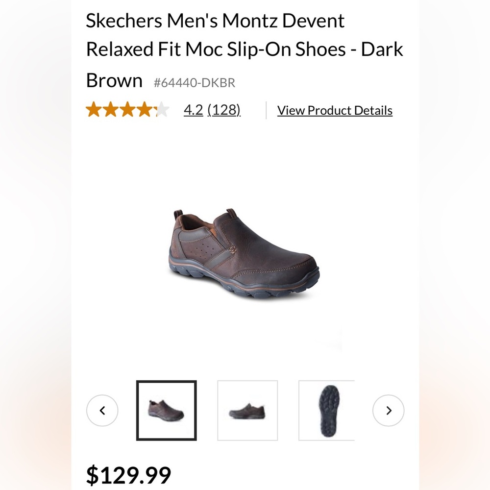 Brand new in box: Sketchers size 11 Men's Brown Devent Memory Foam Shoe